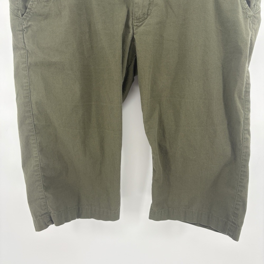 prAna Olive Green Cotton Capri Chino Pants Hiking Outdoor Women 10 - Picture 3 of 8